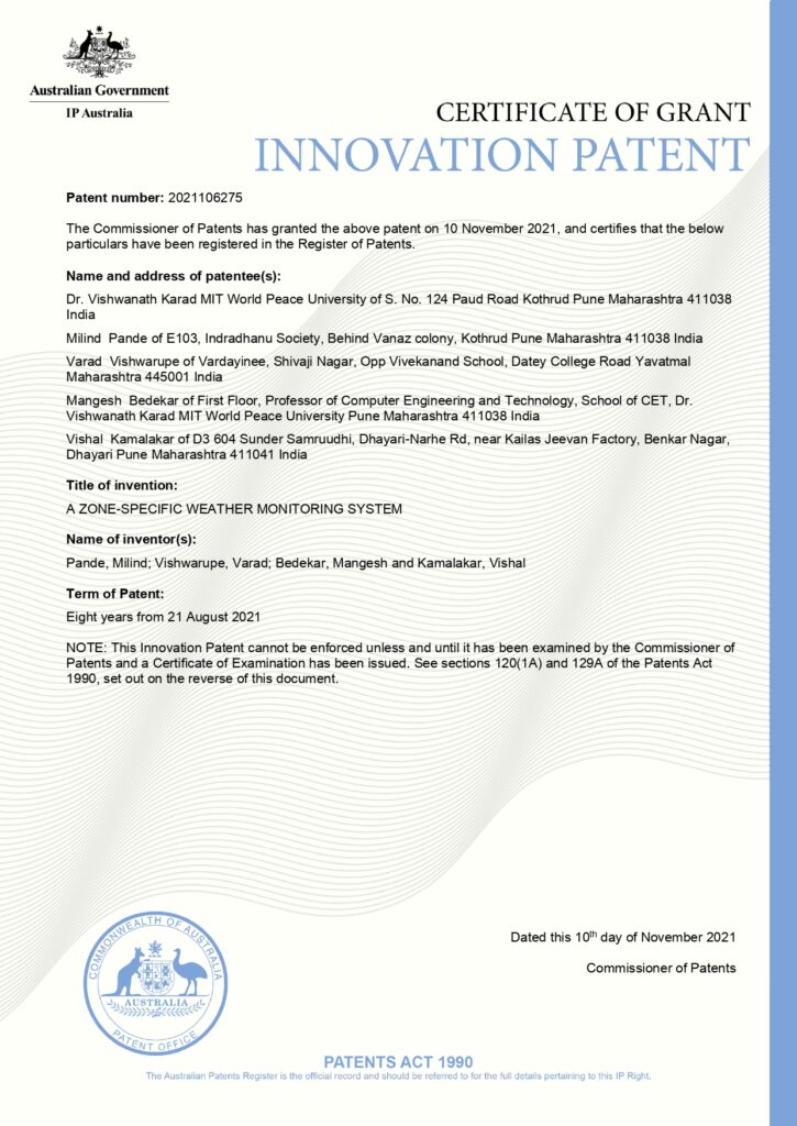 South African Innovation Patent — Certificate