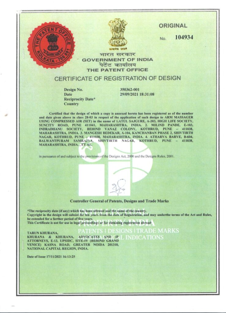Indian Patent — Certificate