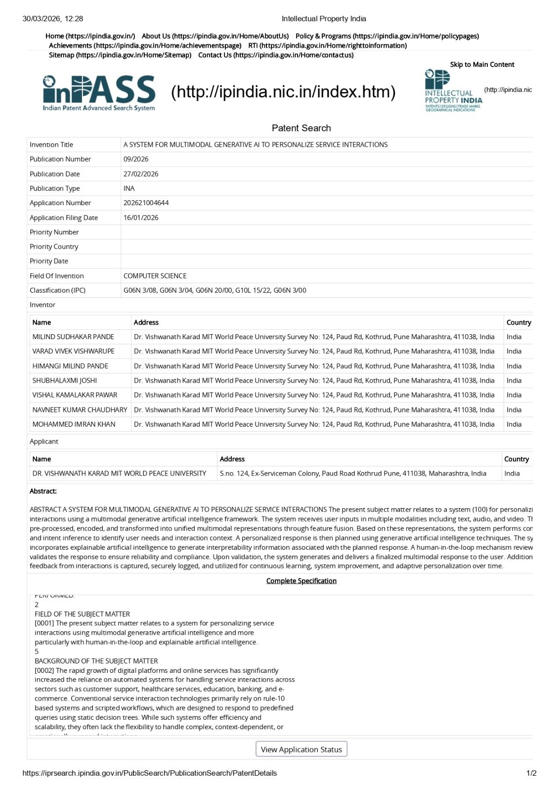 Indian Patent — H2E2 WSN Green Platform